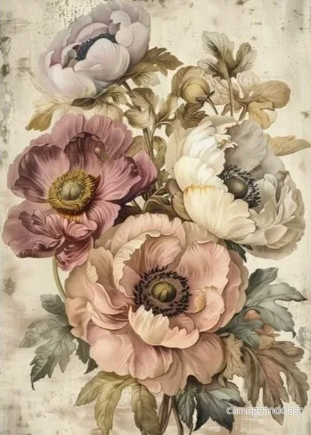 Vintageblommor i varma toner