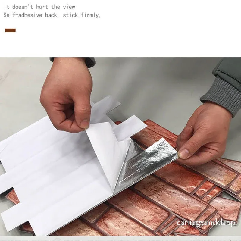 3D Självhäftande Tegelmönster Tapet | Veska - Bild 3