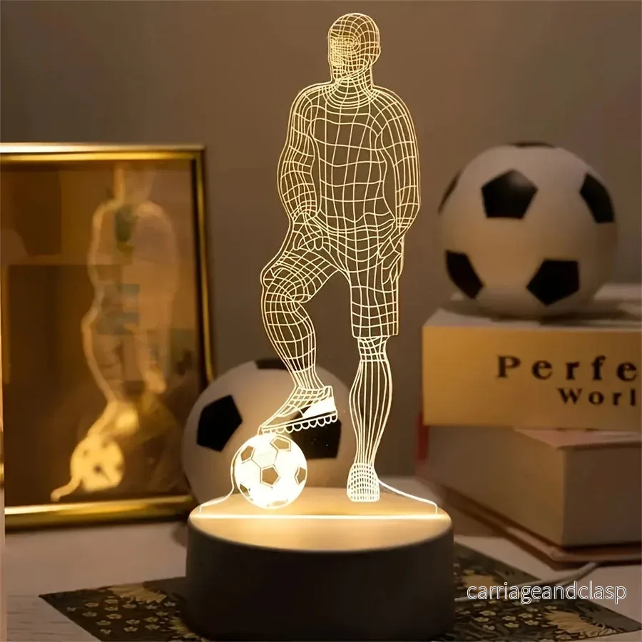 SportGlow - LED Bordsbordslampa med 3D Fotboll Design Veska - Bild 3