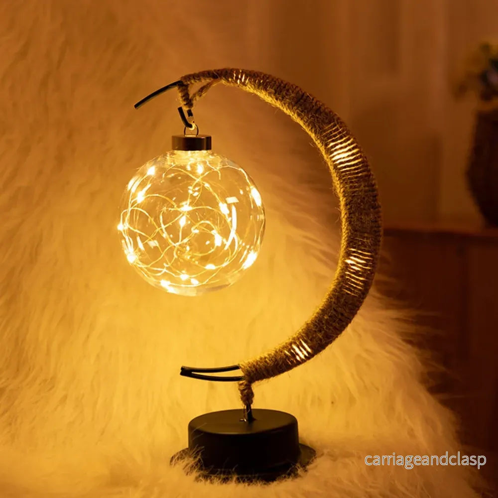 Rayvia Lunar Lamp - Halvmåne LED-ljus med glasglob för en mysig atmosfär | Veska - Bild 2