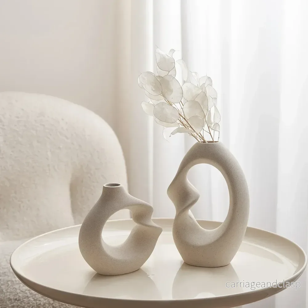 FormaLuxe Skulpturala keramiska vasar set med modern elegans | Veska - Bild 2