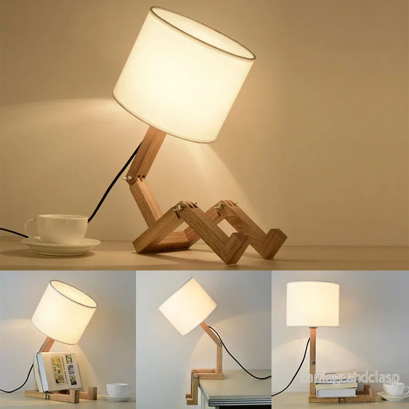 Robot Form Trä Bordslampa | Veska