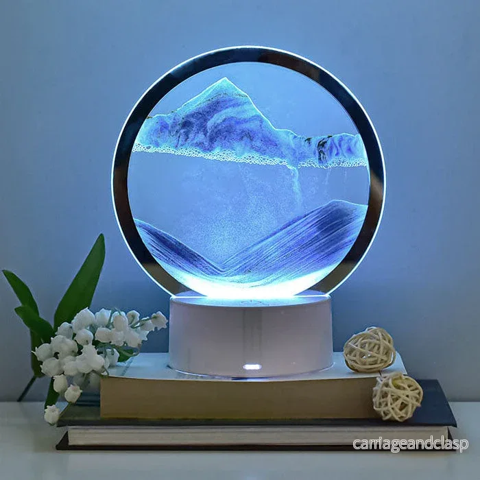 Kreativ Rund Timglas Quicksand 3D LED Nattlampa Bordslampa | Veska Kreativ Rund Timglas Quicksand 3D LED Nattlampa Bordslampa | Veska