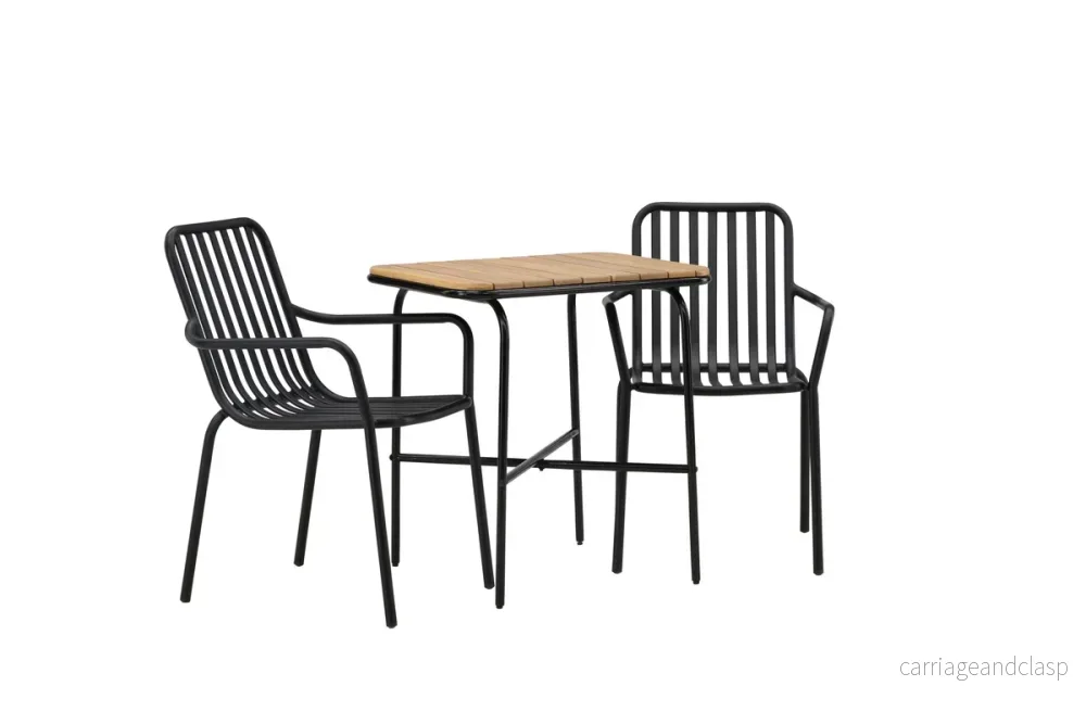 Holmbeck & Peking Cafebord Natur + Matstolar Svart - Bild 3