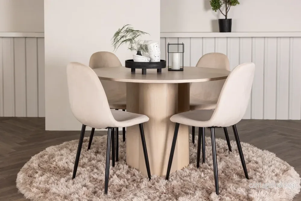 Polar & Olivia Matgrupp Beige/Vitputsad