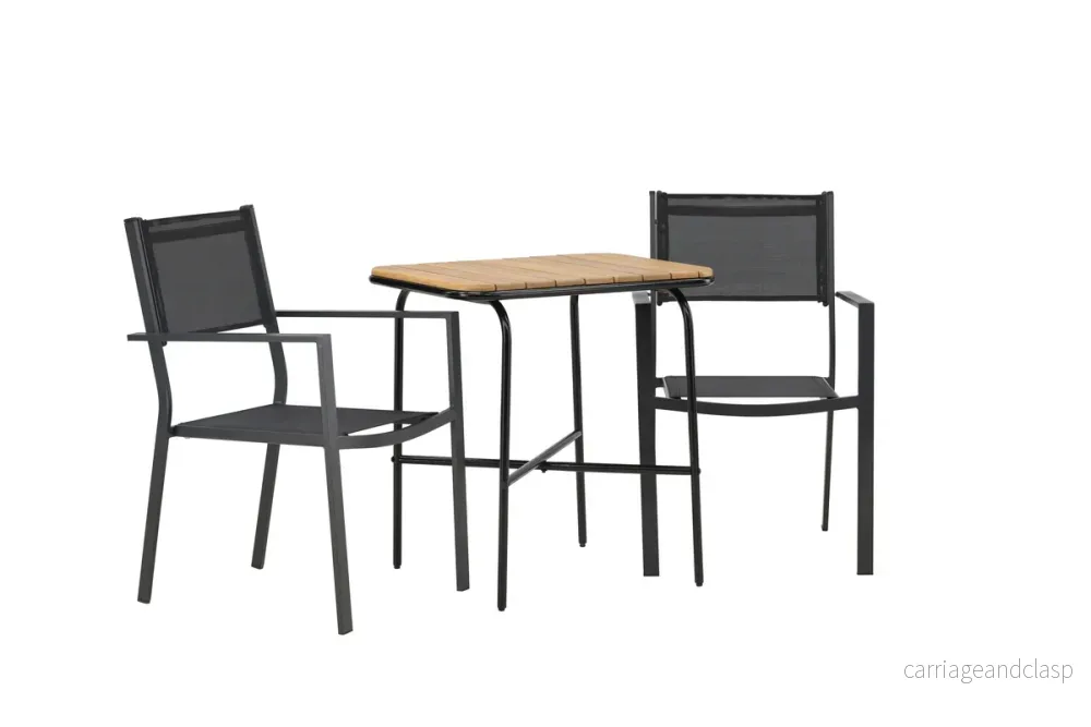Copacabana & Holmbeck Matstolar Svart + Cafebord Natur - Bild 3
