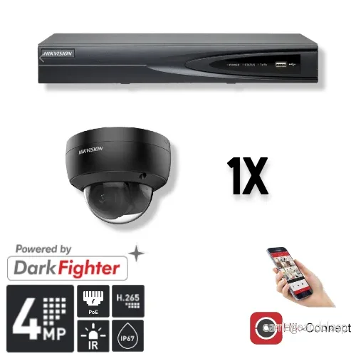 Hikvision Set 1x Dome 4MP + inspelare & kablage