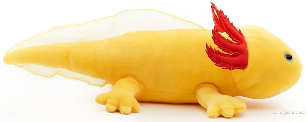 Uni Toys - Axolotl (gul med blå ögon) Gosedjur - Bild 3