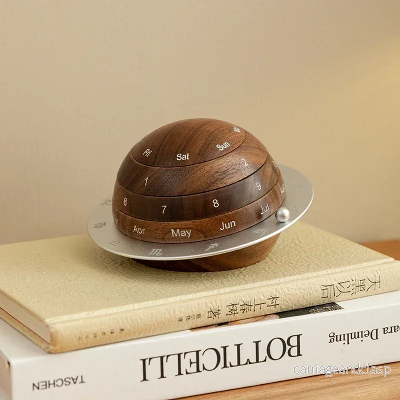 Cosmic Cycle Minimalist Rotating Wooden Calendar | Veska Cosmic Cycle Minimalist Rotating Wooden Calendar | Veska