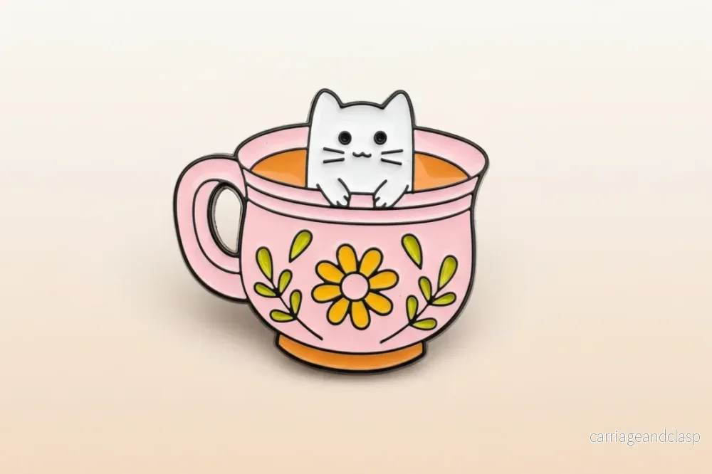 Pin – Katt i Tea kopp (Rosa) Pin – Katt i Tea kopp (Rosa)