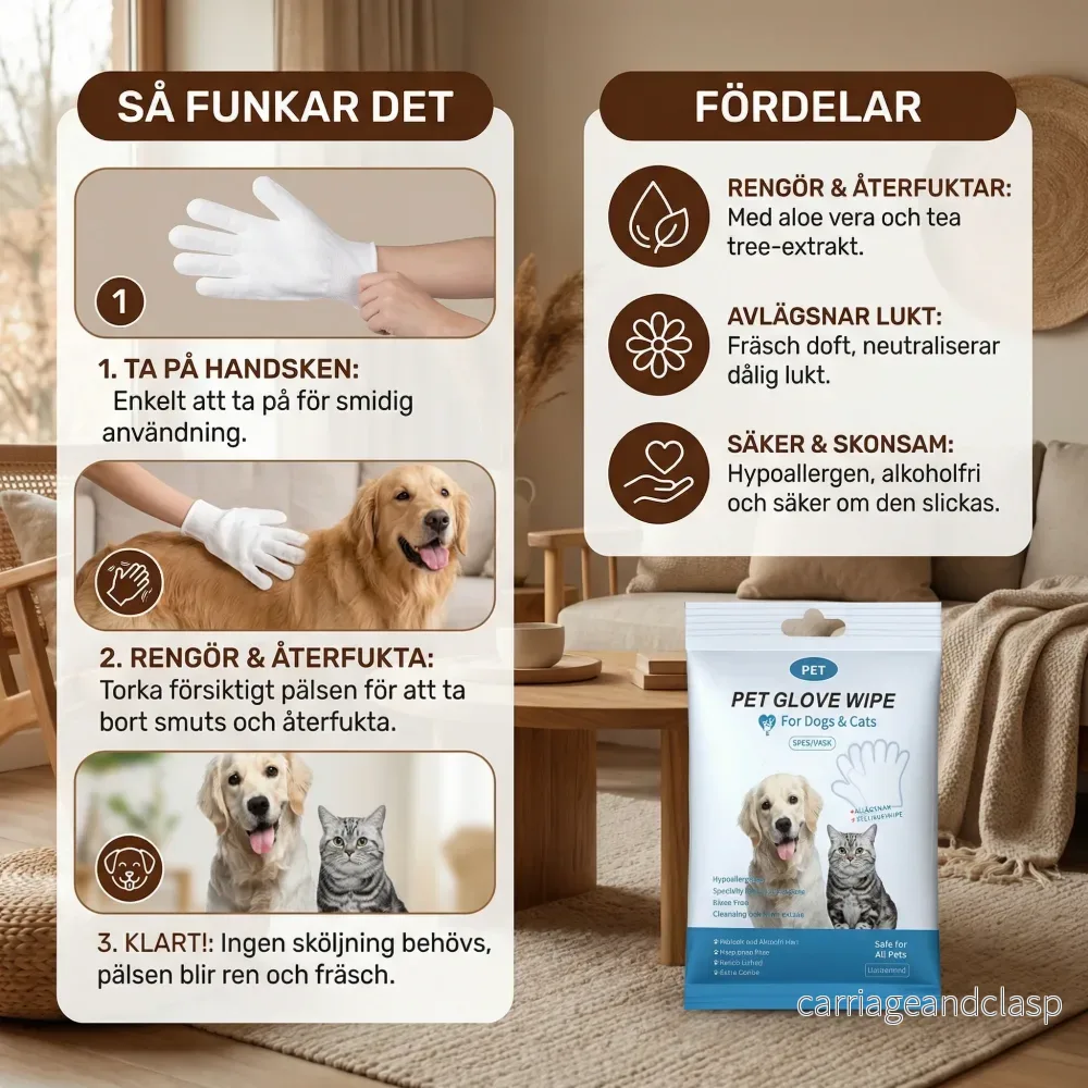 Rengöringshandskar för djur - Bild 2