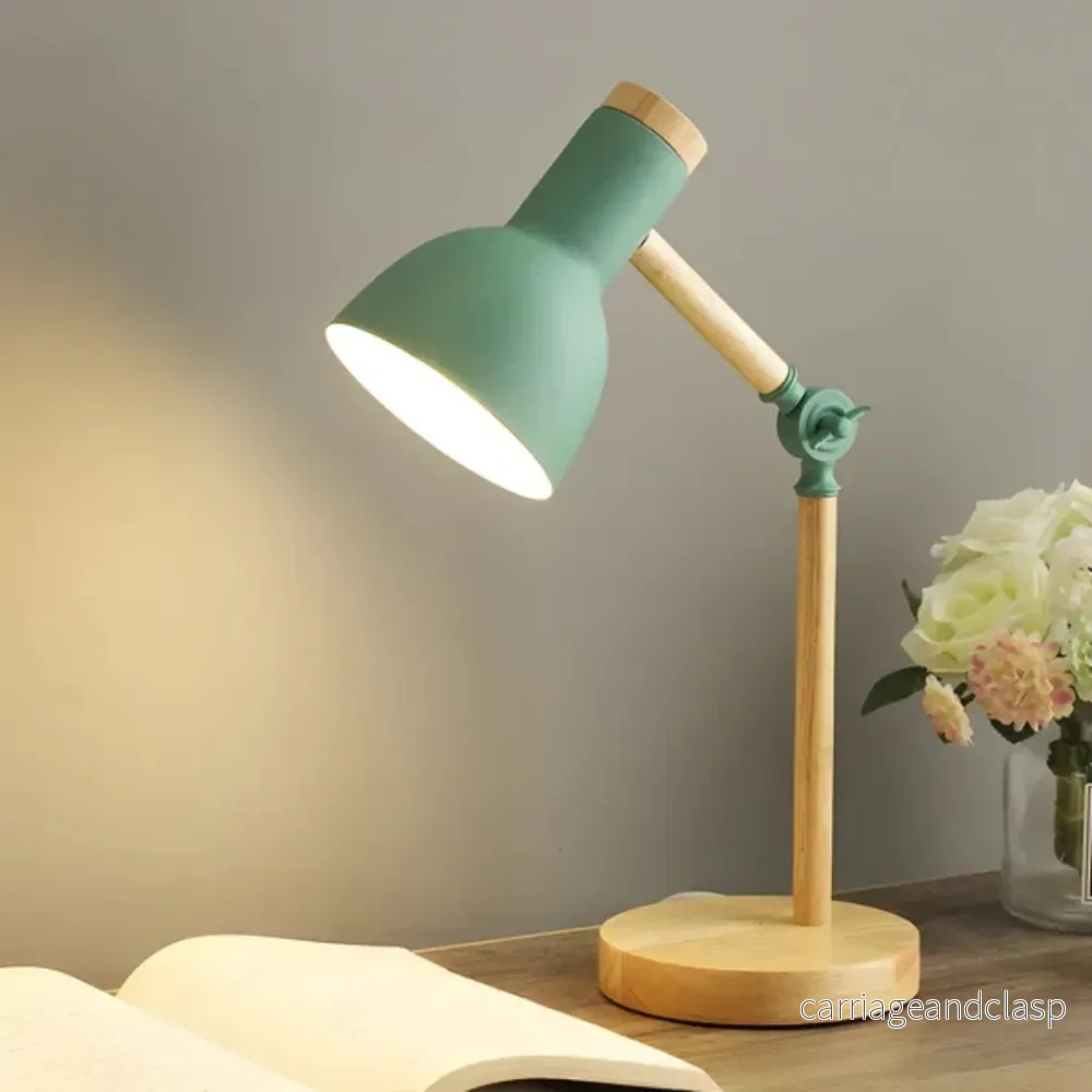 Veska | Justerbar Macaron LED Bordslampa Gjord av Trä