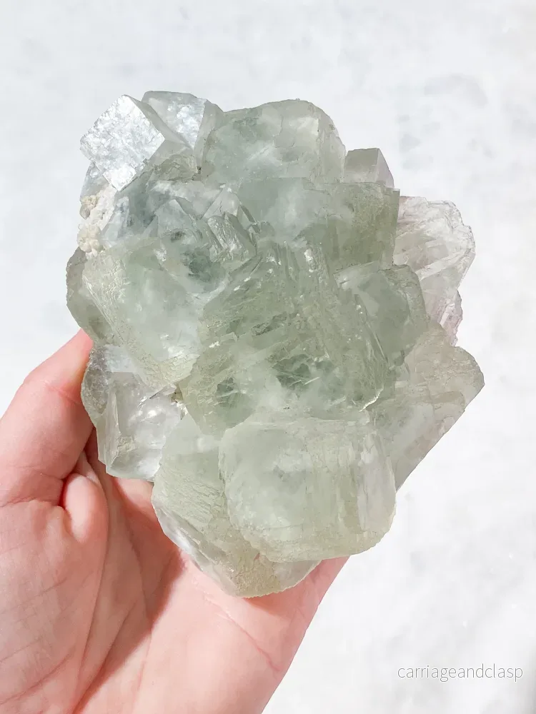 Stor mintgrön fluoritkluster (nr 4) exklusiv kvalitet - Bild 2
