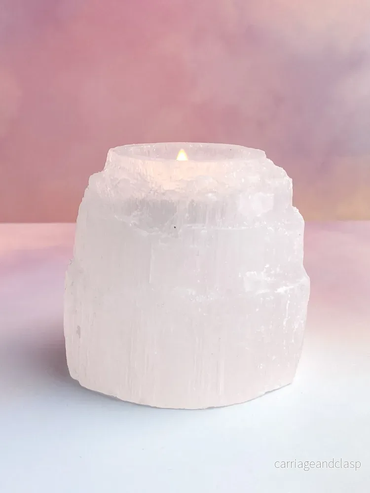 SELENITE RAW FIREFACE HOLDER