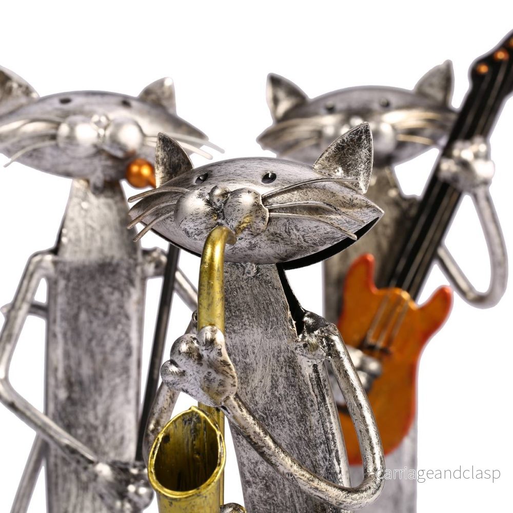 3 Mini Musician Cats Modern Skulptur | Veska - Bild 2