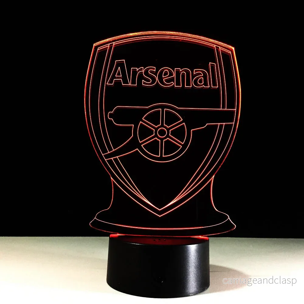 Fotboll Arsenal 3D Optisk Illusionslampa | Veska - Bild 3