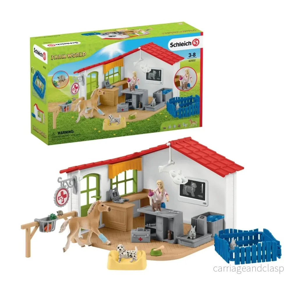 Schleich - Veterinärklinik med husdjur