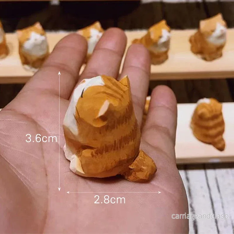 Hantverkade trä söta husdjursfigurer | Veska