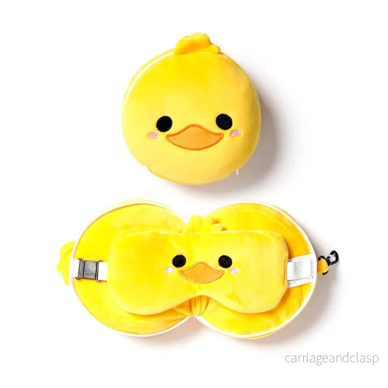 Relaxeazzz anka runda plysch resor kudde & ögonmask Relaxeazzz anka runda plysch resor kudde & ögonmask