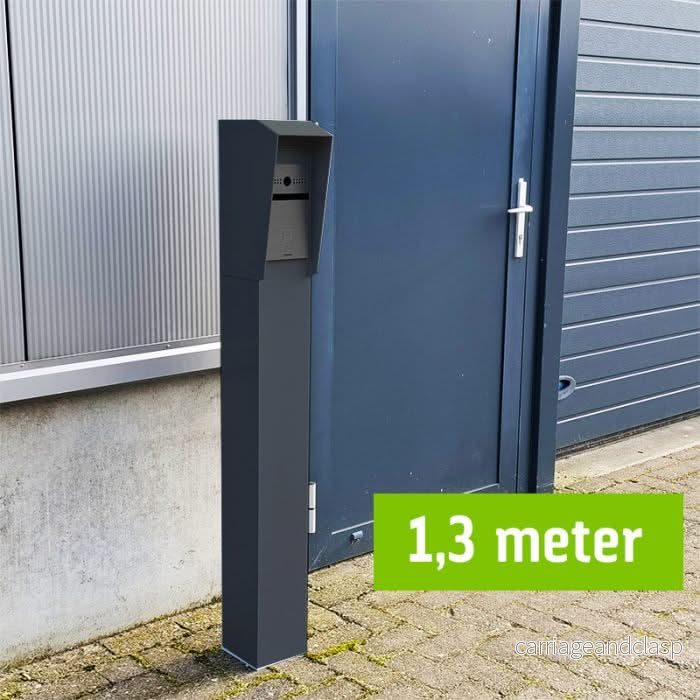 AlarmsystemExpert.co.uk Intercom-stolpe 130cm, 15x15cm Pulverlackerad med dubbla lager - Bild 2