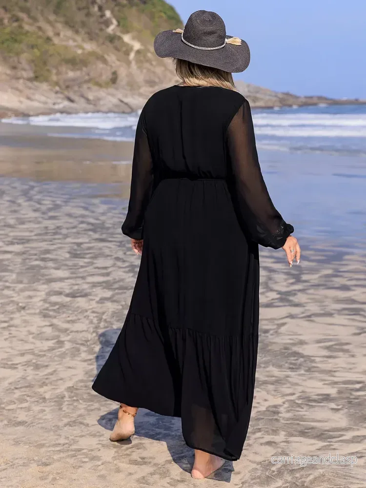 Plussize broderad maxiklänning – elegant med vackra detaljer - Bild 2