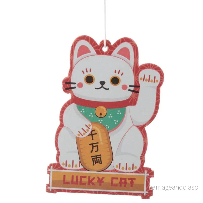 Maneki Neko luftfräschare vit jasmin doft – turkatt japansk design - Bild 3
