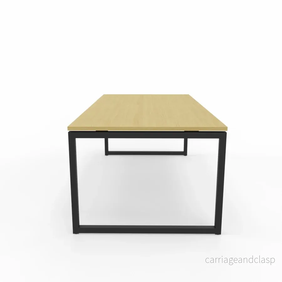 XL Stort skrivbord längd 200 cm, Ek faner med svarta ben - Bild 2