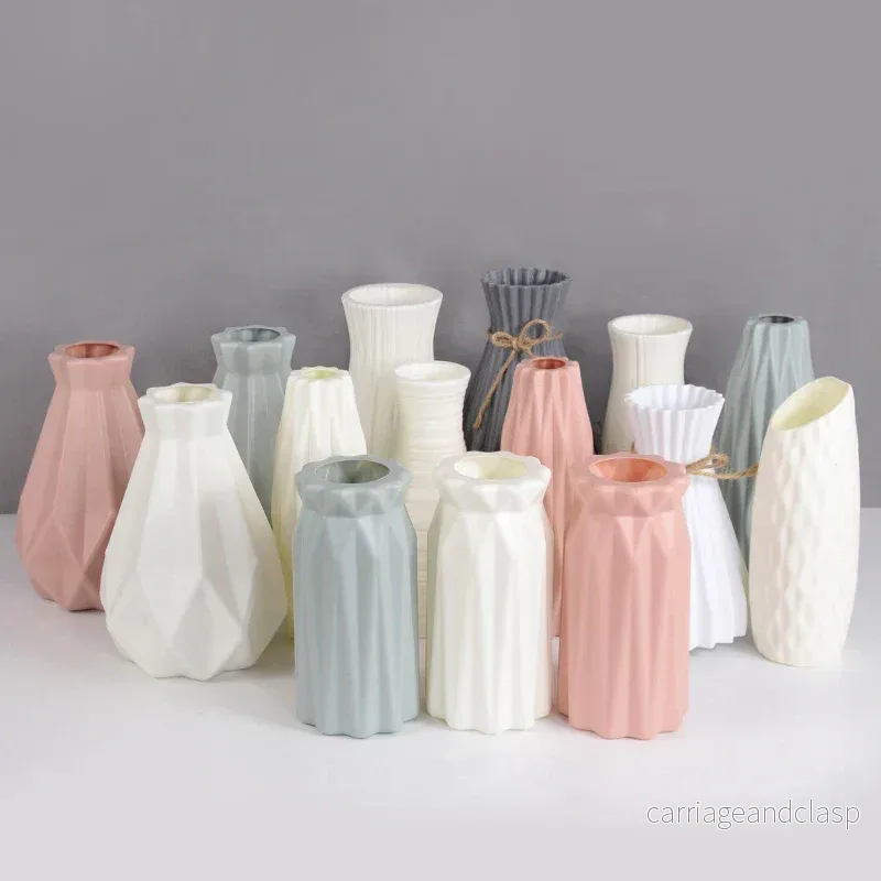 Royelux Nordic Keramisk Plast Vaso - Elegant Modern Hem och Event Dekoration | Veska - Bild 2