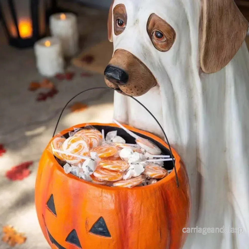 Pumpkin Puppy Resin Trädgårdsdekoration | Veska - Bild 2