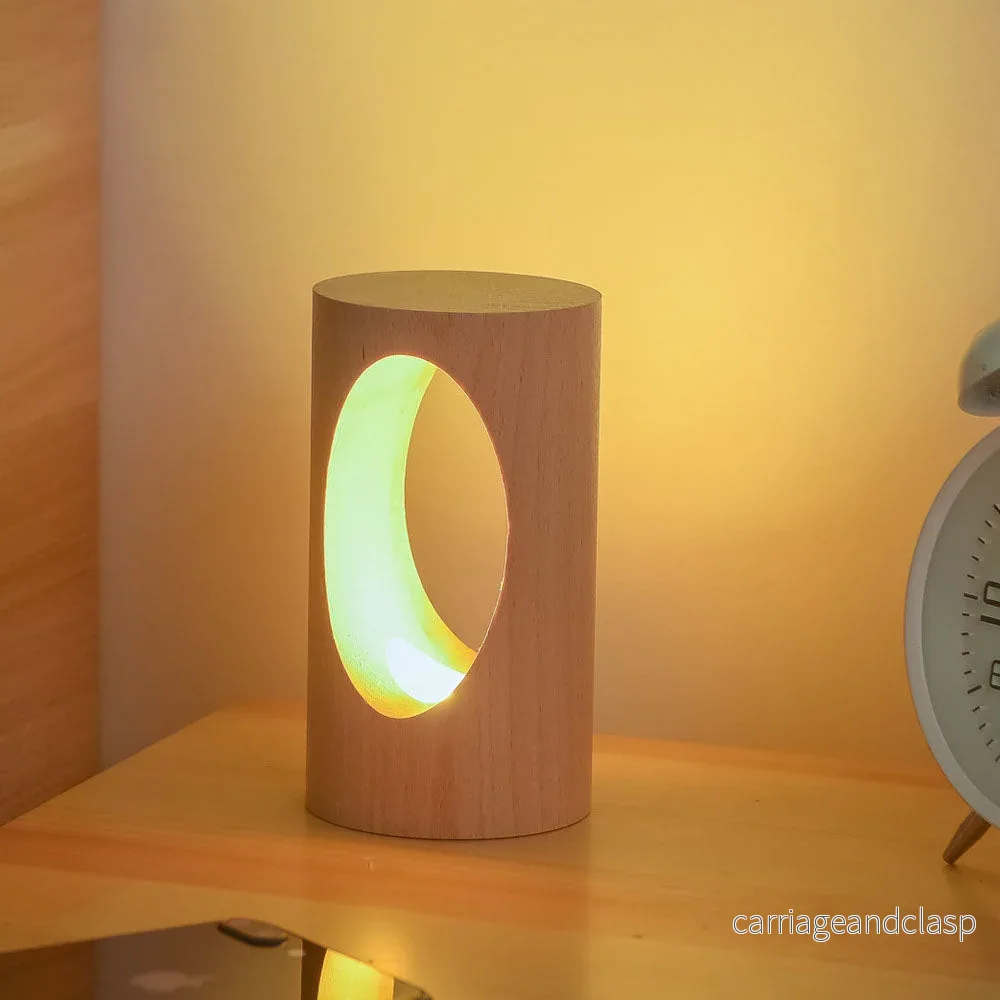Japansk massivträ rektangulär kolumn LED nattlampa USB bordslampa | Veska Japansk massivträ rektangulär kolumn LED nattlampa USB bordslampa | Veska