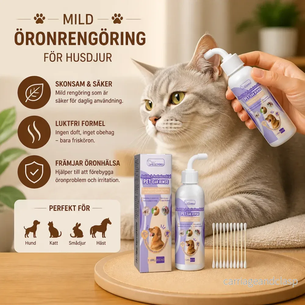 Mild Öronrengöring För Husdjur – Luktfri Formel För Hundar & Katter - Bild 2
