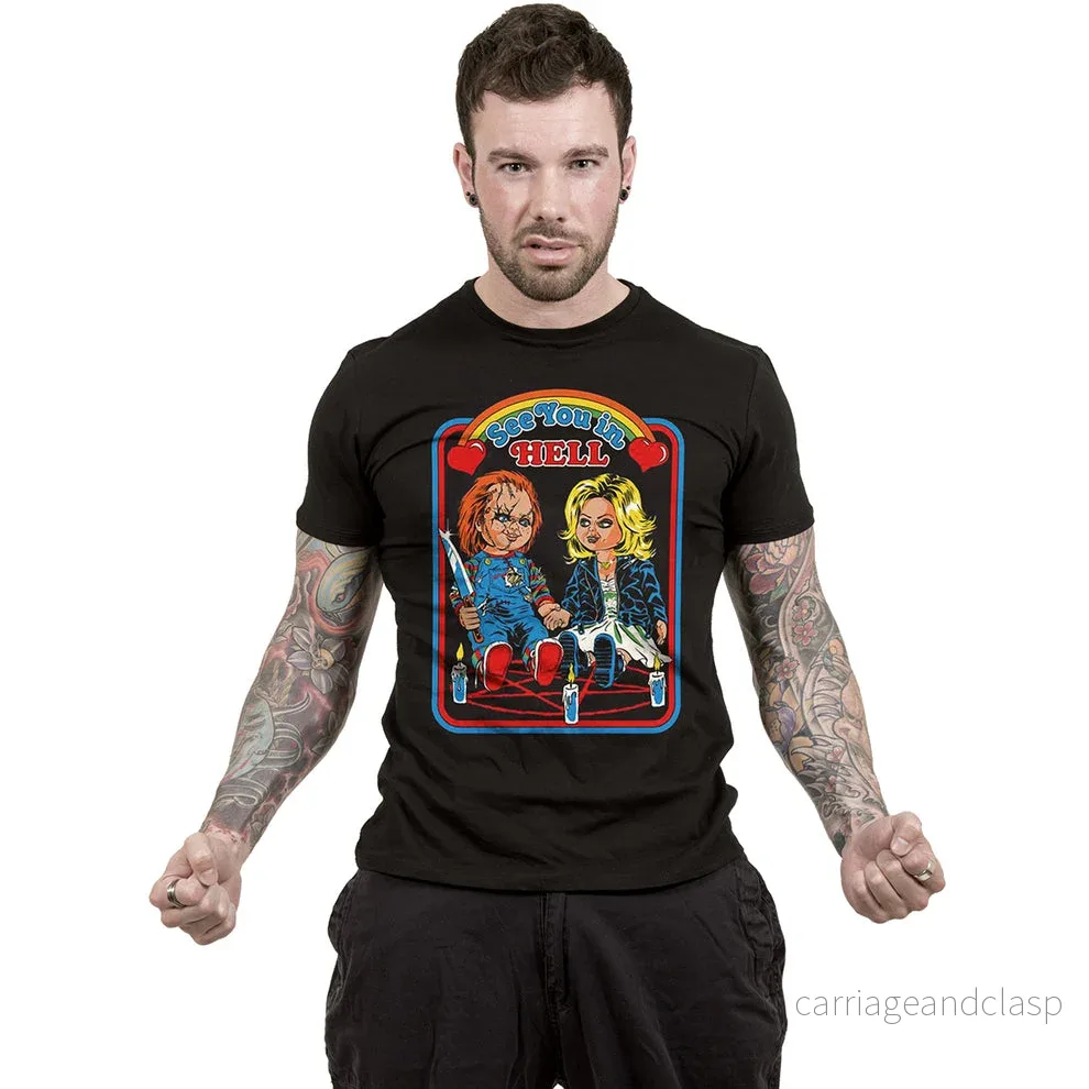 STEVEN RHODES - CHUCKY SEE YOU IN HELL - Front Print T-Shirt Svart - Bild 2