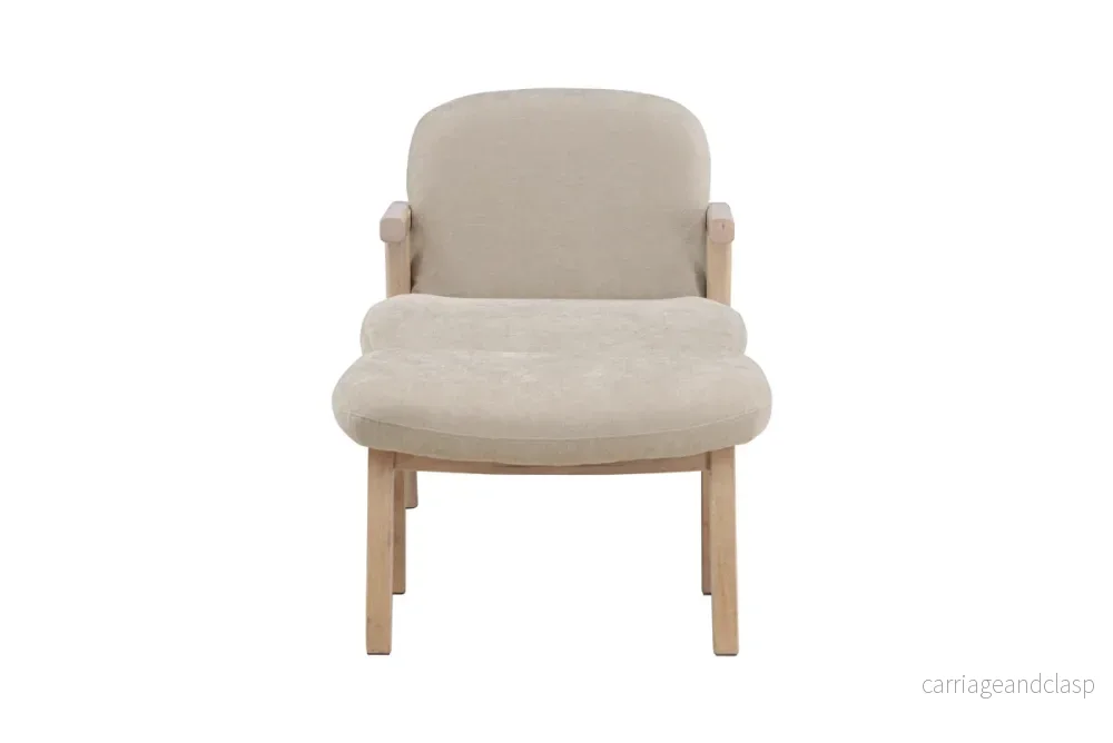 Fåtölj Beige Rile + Ottoman 60x42x60 Beige - Bild 3