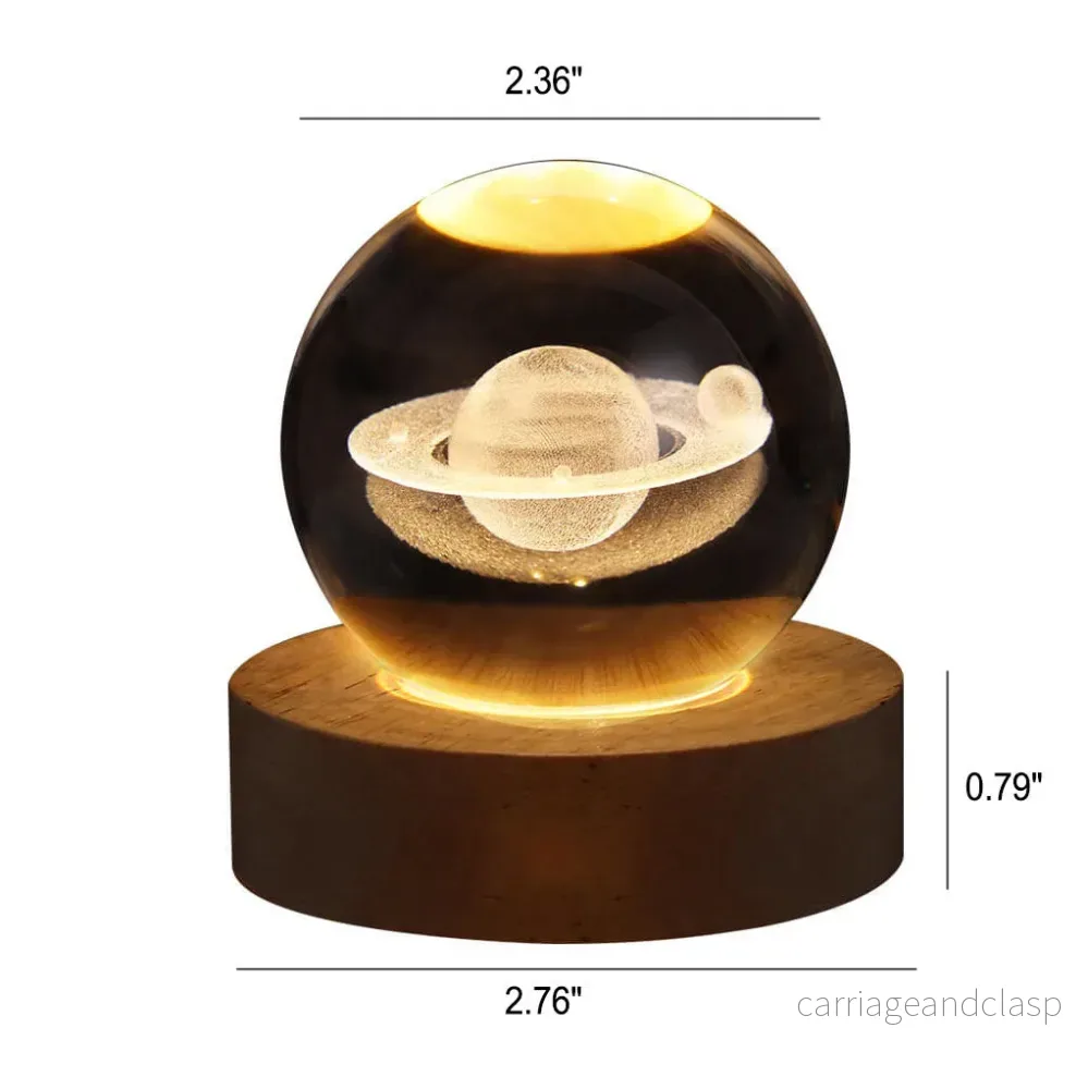 Kreativ Dekorativ Stjärnsystem Kristallboll USB LED Nattljus Bordslampa | Veska - Bild 2