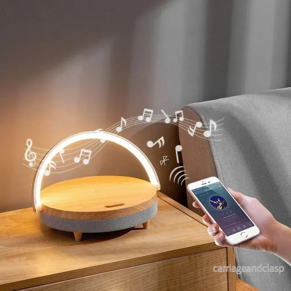 Bordslampa med trådlös laddare och Bluetooth-högtalare | Veska - Bild 3