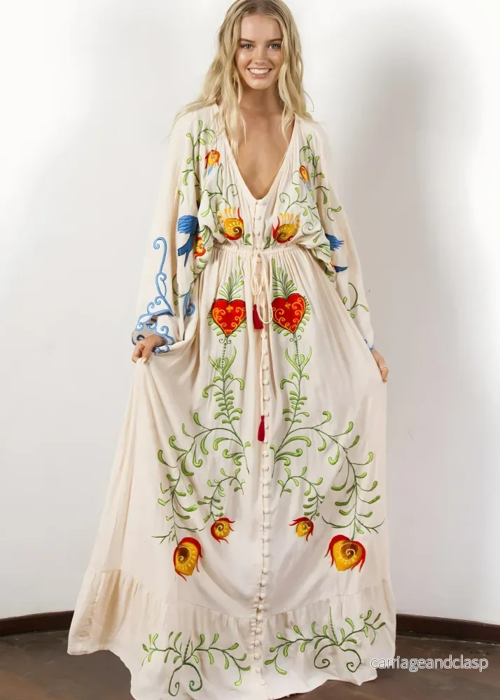 Broderad Boho klänning