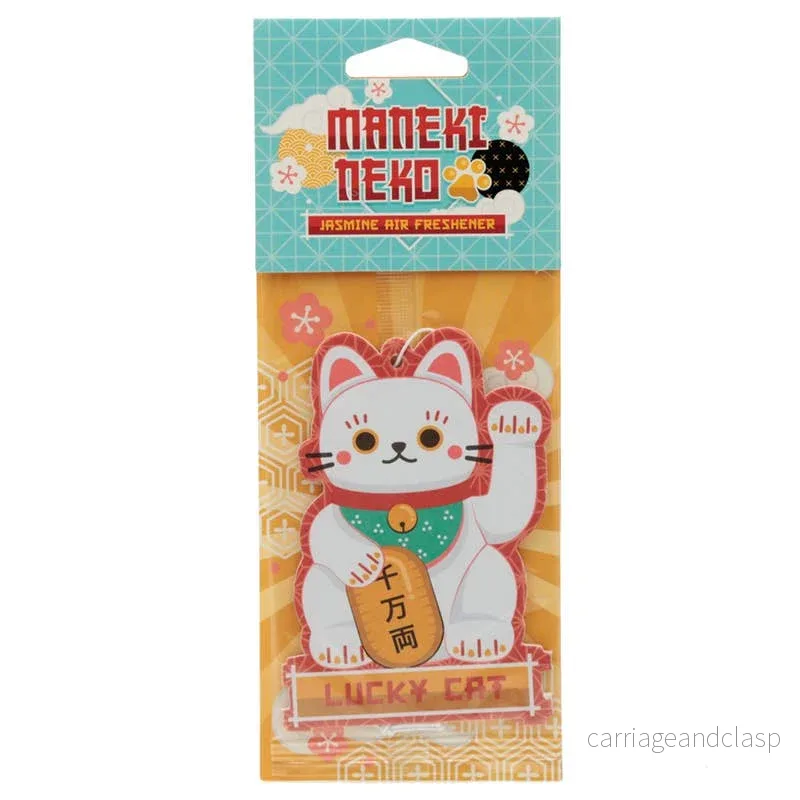 Maneki Neko luftfräschare vit jasmin doft – turkatt japansk design