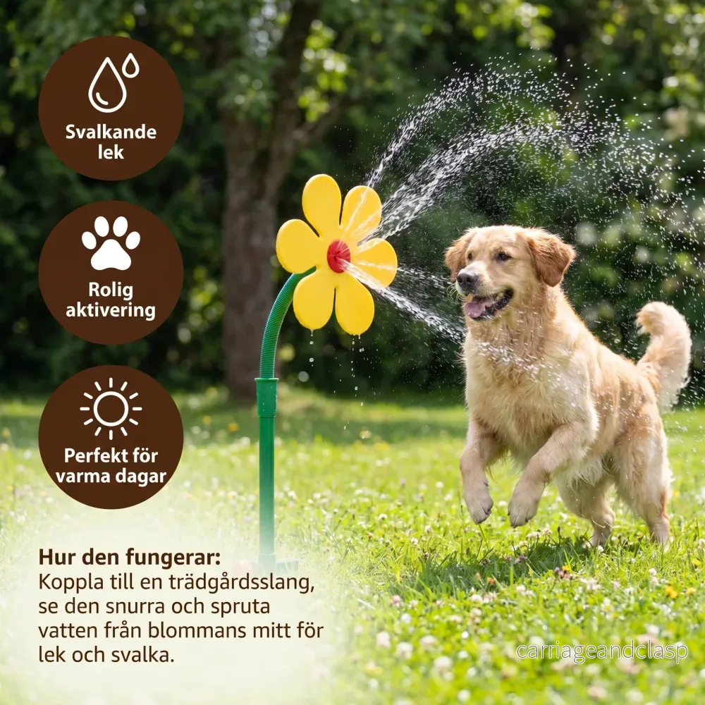 Roterande solrosbrunn för hundar - Bild 3