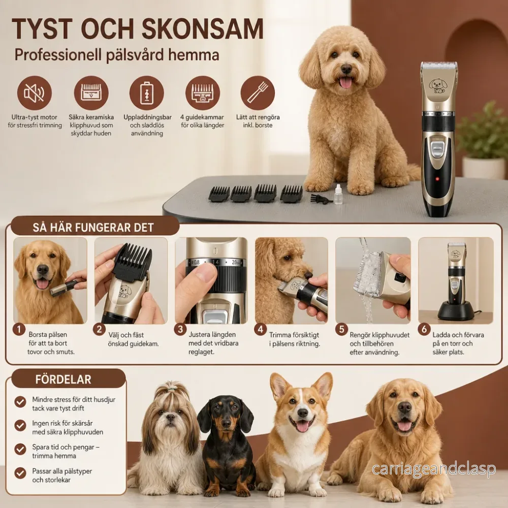 Tystgående Pälsrakningsset För Hundar - Bild 2