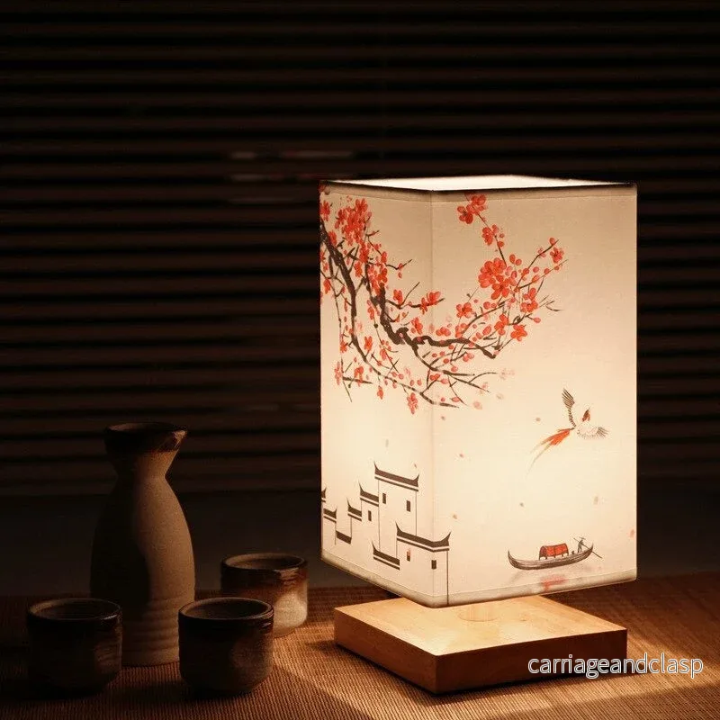 Vintage japansk bordslampa – Perfekt för att skapa en lugn sovrumstämning | Veska
