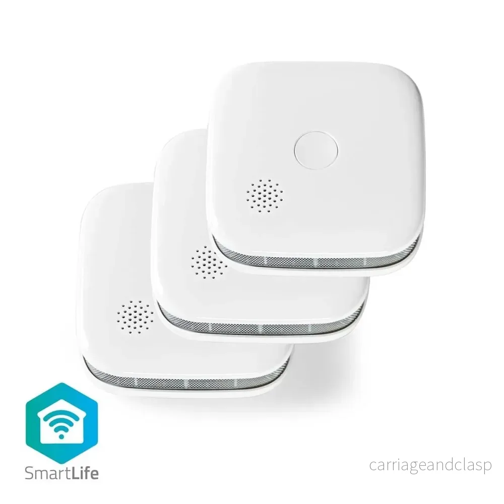 Nedis SmartLife rökdetektor set om 3 inklusive utbytbara batterier
