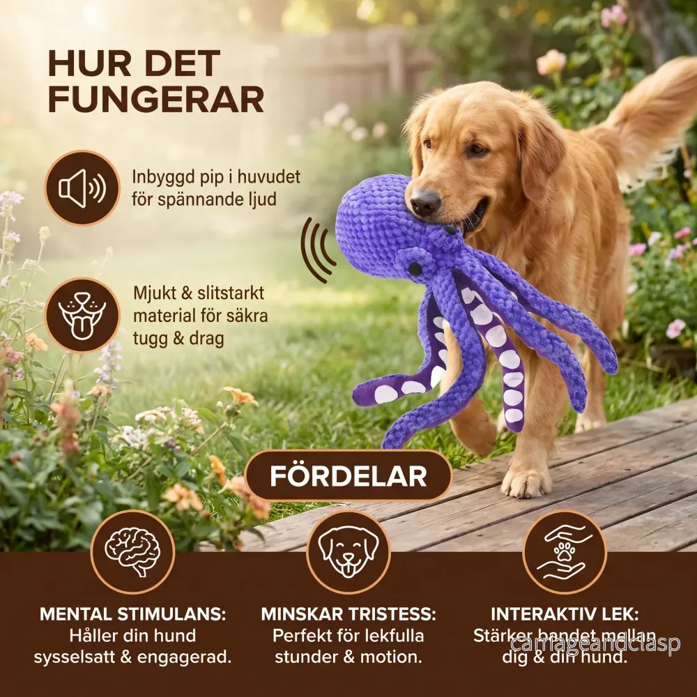 Stor Bläckfiskformad Plyschleksak För Hundar Med Pipfunktion - Bild 2