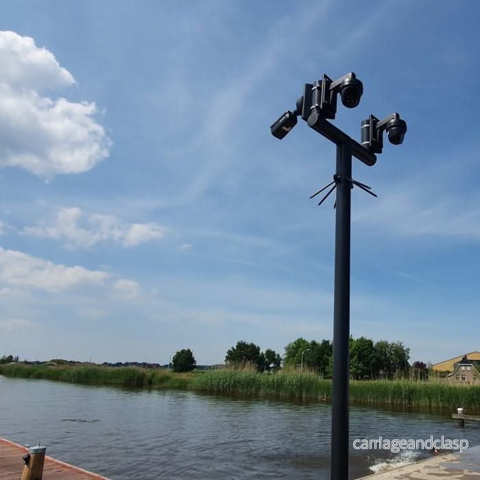 Kameramast, T-koppling 70 mm, färg svart RAL9005
