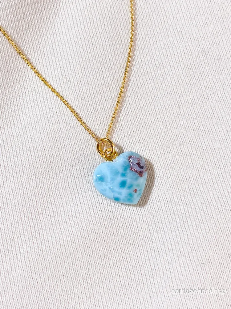 Larimar Hjärtformat Hänge (Nr. 1)