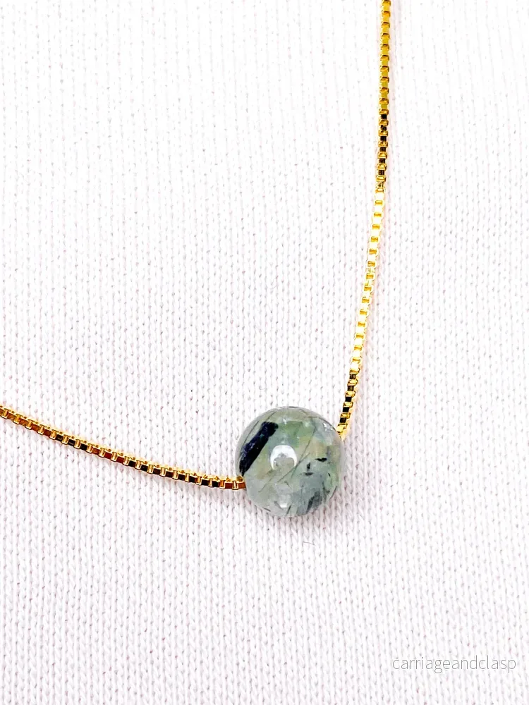 Akvamarin – Petite Heart – Guld