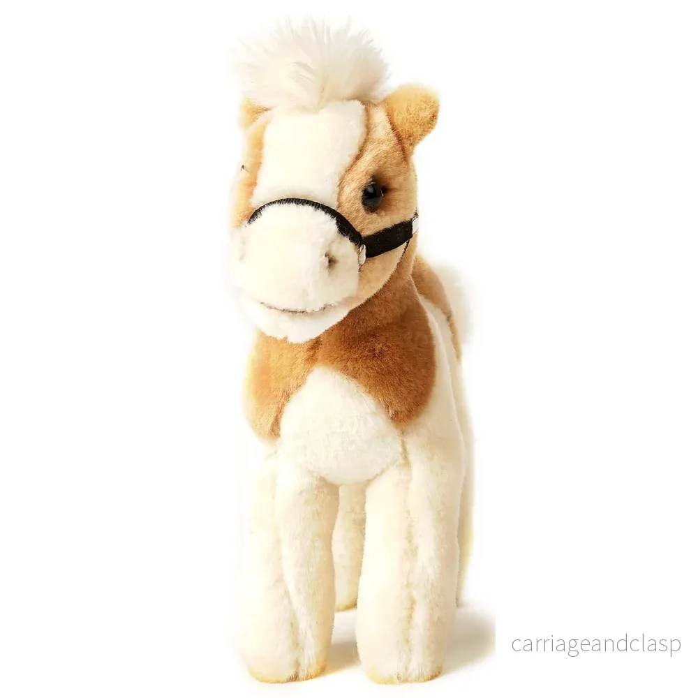 Uni Toys - Häst (stående beige-vit utan sadel) Gosedjur - Bild 2