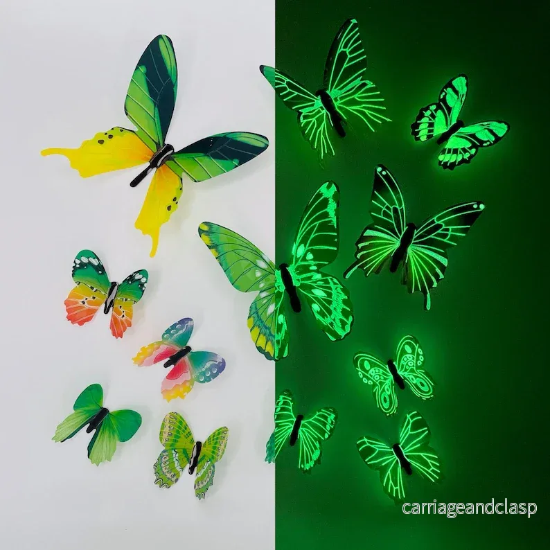 3D Väggkonst Magisk Luminös Fjäril | Veska