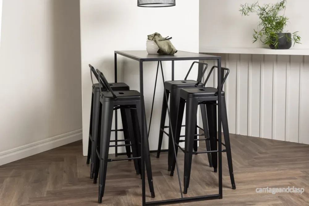 Brea & Tempe Barbord + Barstolar Svart