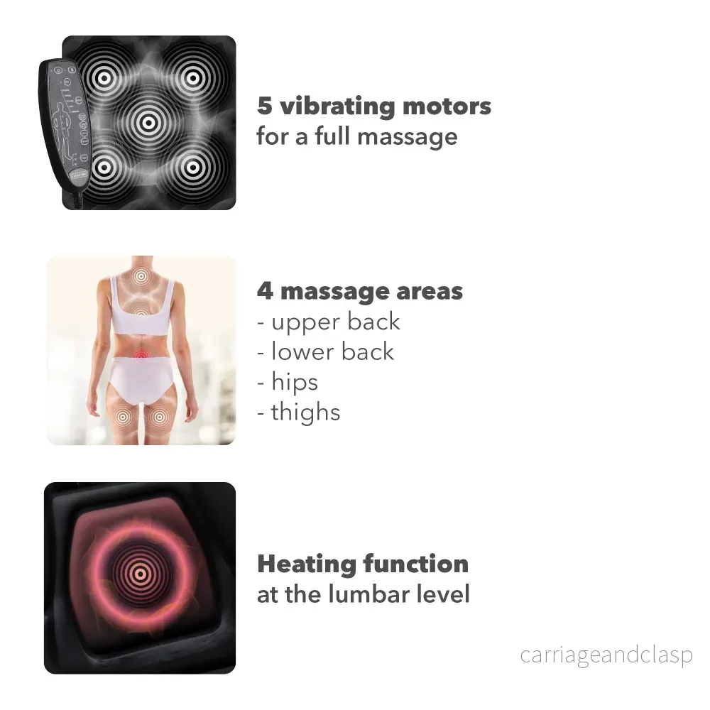 Lanaform Back Massager – Vibrerande massagekudde med värme för rygg och säte - Bild 3