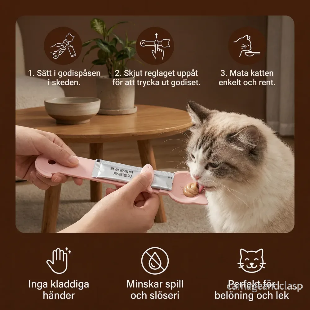 Leckerlöffel för katter – Foder- och snacksdispenser med lång handtag - Bild 3